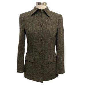 Caslon Wool & Silk Academia Blazer In Dark Olive